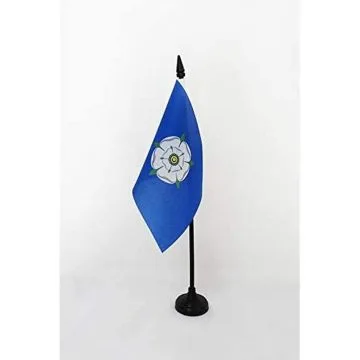 DRAPEAU DE TABLE COMTÉ DE YORKSHIRE ANCIEN 15x10cm - PETIT DRAPEAUX DE BUREAU COUNTY OF YORK - ANGLETERRE 10 x 15 cm