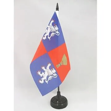 DRAPEAU DE TABLE PROVINCE DE GASCOGNE 21x14cm - PETIT DRAPEAUX DE BUREAU GASCON - FRANCE 14 x 21 cm