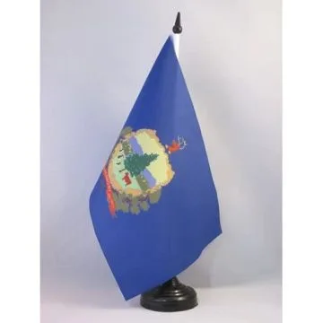 DRAPEAU DE TABLE VERMONT 21x14cm - PETIT DRAPEAUX DE BUREAU ETAT AMÉRICAIN - USA - ETATS-UNIS 14 x 21 cm