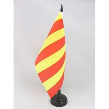 DRAPEAU DE TABLE COMMISSAIRE DE COURSE ROUGE ET JAUNE 21x14cm - PETIT DRAPEAUX DE BUREAU CHANGEMENT D\'ADHÉRENCE 14 x 21 cm
