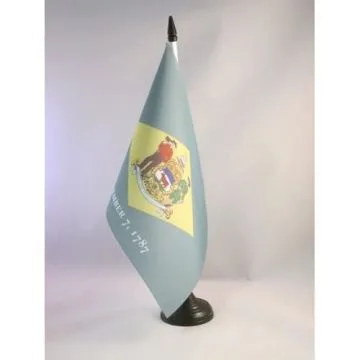 DRAPEAU DE TABLE DELAWARE 21x14cm - PETIT DRAPEAUX DE BUREAU ETAT AMÉRICAIN - USA - ETATS-UNIS 14 x 21 cm