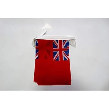 Guirlande 6 mètres 20 Drapeaux Royaume-Uni Red Ensign 21x15 cm - Drapeau marine marchande britannique 15 x 21 cm