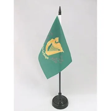DRAPEAU DE TABLE IRLANDE ERIN GO BRAGH 15x10cm - PETIT DRAPEAUX DE BUREAU IRLANDAIS 10 x 15 cm