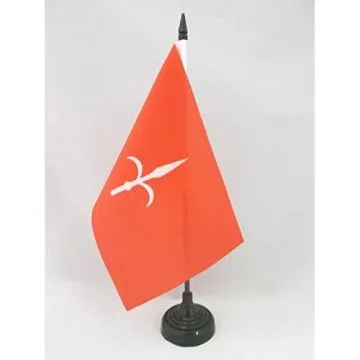 DRAPEAU DE TABLE TERRITOIRE LIBRE DE TRIESTE 1947-1954 21x14cm - PETIT DRAPEAUX DE BUREAU TERRITORIO LIBERO DI TRIESTE 14 x 21 cm