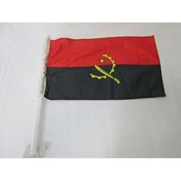 Drapeau de voiture ANGOLA 45x30cm en maille bloquée - Carflag ANGOLAIS 30 x 45 cm