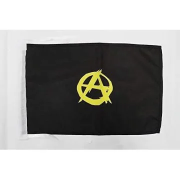 Drapeau Anarchiste étoile jaune 45x30cm - PAVILLON Anarchisme 30 x 45 cm haute qualité