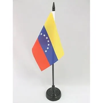 DRAPEAU DE TABLE VÉNÉZUELA SANS ECUSSON 15x10cm - PETIT DRAPEAUX DE BUREAU VÉNÉZUELIEN 8 ÉTOILES 10 x 15 cm