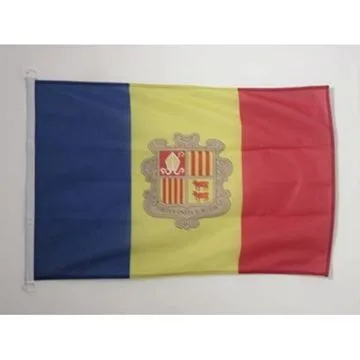 PAVILLON NAUTIQUE ANDORRE 45x30cm - DRAPEAU DE BATEAU ANDORRAN 30 x 45 cm