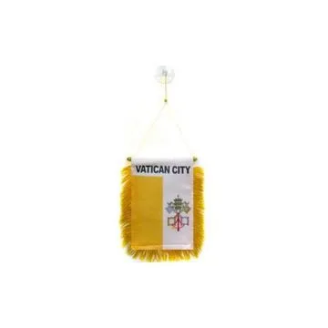 FANION VATICAN 15x10cm - Mini drapeau VATICAN 10 x 15 cm spécial voiture - Bannière