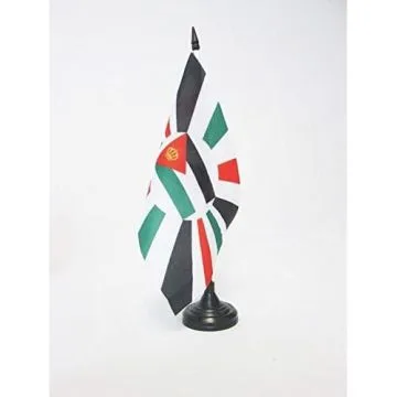 DRAPEAU DE TABLE ETENDARD ROYAL DE JORDANIE 21x14cm - PETIT DRAPEAUX DE BUREAU ROYAUME JORDANIEN 14 x 21 cm