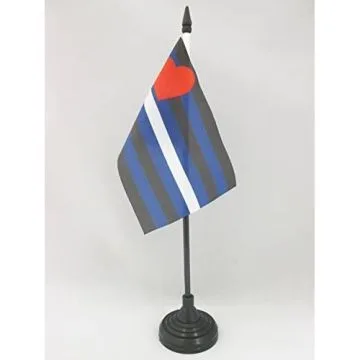 DRAPEAU DE TABLE ARC-EN-CIEL LEATHER 15x10cm - PETIT DRAPEAUX DE BUREAU BONDAGE - SM - ARC EN CIEL - RAINBOW 10 x 15 cm