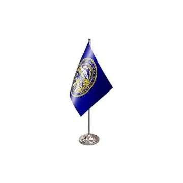 DRAPEAU DE TABLE prestige NEBRASKA 22x15cm en SATIN - GRAND DRAPEAUX DE BUREAU ETAT AMÉRICAIN - USA - ETATS-UNIS 15 x 22 cm