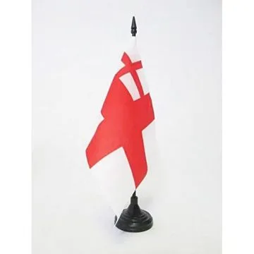 DRAPEAU DE TABLE ROYAUME-UNIWHITE ENSIGN 1702-1707 21x14cm - PETIT DRAPEAUX DE BUREAU MARINE MILITAIRE BRITANNIQUE 14 x 21 cm