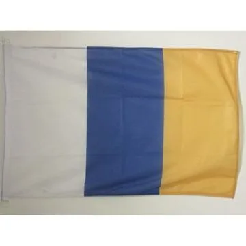PAVILLON NAUTIQUE CANARIES SANS Í?CUSSON 45x30cm - DRAPEAU DE BATEAU DE CANARIAS - ESPAGNE 30 x 45 cm