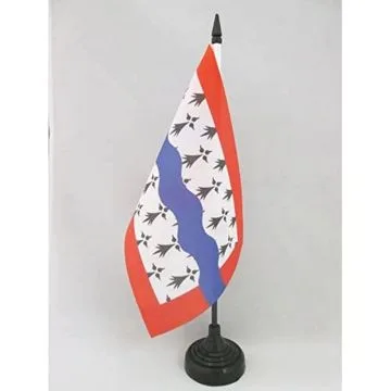 DRAPEAU DE TABLE HAUTE-VIENNE 21x14cm - PETIT DRAPEAUX DE BUREAU DÉPARTEMENT FRANÇAIS - LIMOUSIN 14 x 21 cm