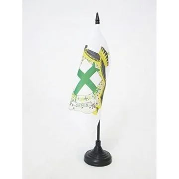 DRAPEAU DE TABLE ORDRE DE SAINT-LAZARE DE JÍ?RUSALEM 15x15cm - PETIT DRAPEAUX DE BUREAU DES LAZARITES 15 x 15 cm