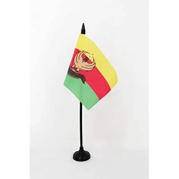 DRAPEAU DE TABLE KURDISTAN SYRIEN 15x10cm - PETIT DRAPEAUX DE BUREAU ROJAVA EN KURDISTAN-OCCIDENTAL 10 x 15 cm