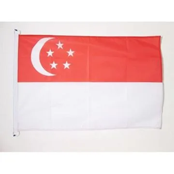 PAVILLON NAUTIQUE SINGAPOUR 45x30cm - DRAPEAU DE BATEAU SINGAPOURIEN 30 x 45 cm