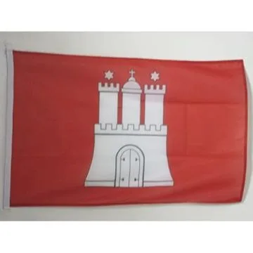 PAVILLON NAUTIQUE HAMBOURG 45x30cm - DRAPEAU DE BATEAU HAMBURG - LAND ALLEMAGNE 30 x 45 cm