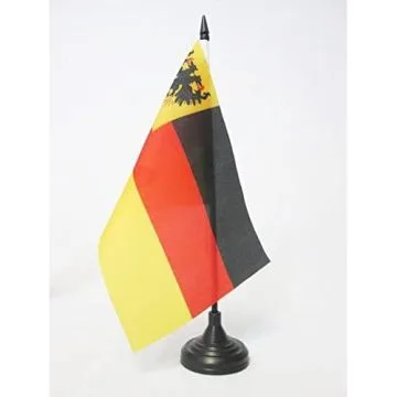 DRAPEAU DE TABLE ALLEMAGNE 1848-1852 21x14cm - PETIT DRAPEAUX DE BUREAU PAVILLON DE GUERRE DE LA REICHSFLOTTE 14 x 21 cm