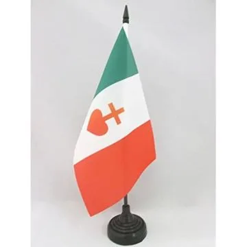 DRAPEAU DE TABLE ITALIE SACRÉ C?UR DE JÉSUS 21x14cm - PETIT DRAPEAUX DE BUREAU ITALIEN CATHOLIQUE 14 x 21 cm