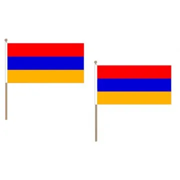 DRAPEAU ARMÍ?NIE 45x30cm HAMPE en bois - LOT DE 10 DRAPEAUX ARMÍ?NIEN 30 x 45 cm