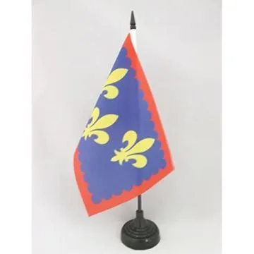 DRAPEAU DE TABLE PROVINCE D\'ANJOU 21x14cm - PETIT DRAPEAUX DE BUREAU ANGERS - FRANCE 14 x 21 cm