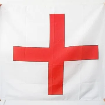 DRAPEAU ORDRE DE SAINT-GEORGES D\'ALFAMA 90x90cm - DRAPEAU CROIX DE SAINT-GEORGES 90 x 90 cm Fourreau pour hampe