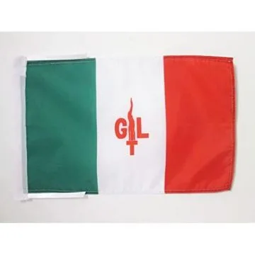 DRAPEAU ITALIE GIUSTIZIA E LIBERTÍ? 45x30cm - PAVILLON COLONNA ITALIANA 30 x 45 cm haute qualité