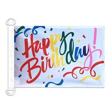 Pavillon nautique Joyeux Anniversaire Multicolore 45x30 cm Anneaux Plastiques