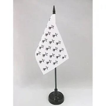 DRAPEAU DE TABLE PROVINCE DE BRETAGNE 15x10cm - PETIT DRAPEAUX DE BUREAU HISTORIQUE BRETON 10 x 15 cm
