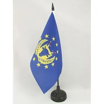 DRAPEAU DE TABLE FORCES ARMÉES UNION EUROPÉENNE 21x14cm - PETIT DRAPEAUX DE BUREAU ARMÉE UE 14 x 21 cm