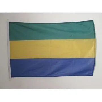 PAVILLON NAUTIQUE GABON 45x30cm - DRAPEAU DE BATEAU GABONAIS 30 x 45 cm