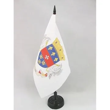 DRAPEAU DE TABLE SAINT-BARTHÉLEMY 21x14cm - PETIT DRAPEAUX DE BUREAU DE SAINT BARTHÉLÉMY - FRANCE 14 x 21 cm