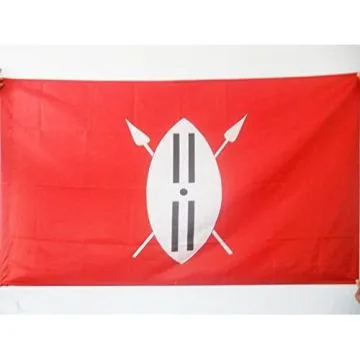 DRAPEAU GUERRIERS MAASAÏ 150x90cm - DRAPEAU KENYA - TANZANIE 90 x 150 cm Fourreau pour hampe