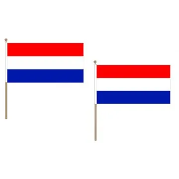 DRAPEAU PAYS-BAS 45x30cm HAMPE en bois - LOT DE 10 DRAPEAUX HOLLANDAIS 30 x 45 cm