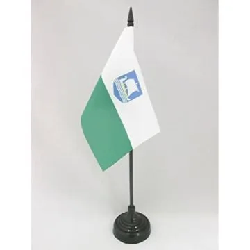 DRAPEAU DE TABLE SAAREMAA 15x10cm - PETIT DRAPEAUX DE BUREAU ESTONIEN - ESTONIE 10 x 15 cm