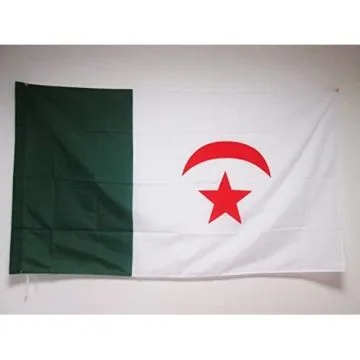 DRAPEAU ALGÍ?RIE NATIONALISTE 1960 150x90cm - DRAPEAU ALGÍ?RIEN INDÍ?PENDENTISTE 90 x 150 cm Fourreau pour hampe