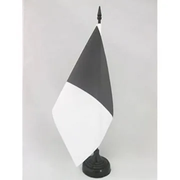 DRAPEAU DE TABLE COMMISSAIRE DE COURSE BLANC ET NOIR 21x14cm - PETIT DRAPEAUX DE BUREAU AVERTISSEMENT CONDUITE ANTISPORTIVE 14 x 21 cm