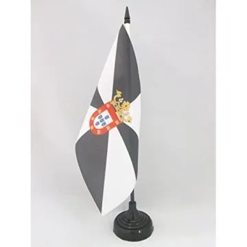 DRAPEAU DE TABLE CEUTA 21x14cm - PETIT DRAPEAUX DE BUREAU ESPAGNOL - ESPAGNE 14 x 21 cm