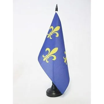 DRAPEAU DE TABLE FRANCO-AMÍ?RICAINS DU MID-OUEST 21x14cm - PETIT DRAPEAUX DE BUREAU LOUISIANE SEPTENTRIONALE 14 x 21 cm