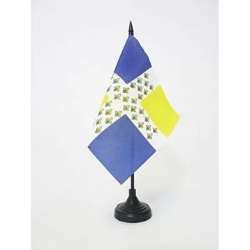 DRAPEAU DE TABLE ORDONNANCE DU RÍ?GIMENT ROYAL-LA MARINE 1669-1797 15x15cm - PETIT DRAPEAUX DE BUREAU INFANTERIE DU ROYAUME DE FRANCE 15 x 15 cm