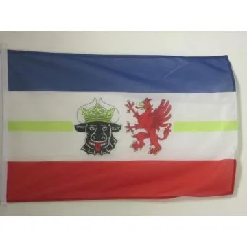 PAVILLON NAUTIQUE MECKLEMBOURG-POMÍ?RANIE-OCCIDENTALE 45x30cm - DRAPEAU DE BATEAU MECKLENBURG-VORPOMMERN - LAND ALLEMAGNE 30 x 45 cm