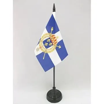 DRAPEAU DE TABLE MARINE CIVILE FRANÇAISE XVIIIE SIÈCLE 15x10cm - PETIT DRAPEAUX DE BUREAU PAVILLON ROYAUME DE FRANCE 10 x 15 cm