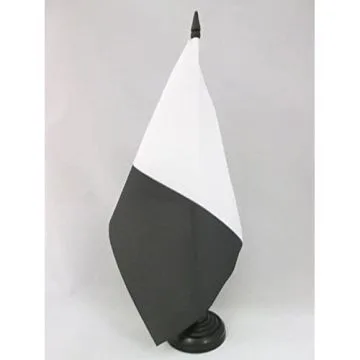DRAPEAU DE TABLE ANARCHO-PACIFISME 21x14cm - PETIT DRAPEAUX DE BUREAU ANARCHISTE - ANARCHISME NON VIOLENT 14 x 21 cm