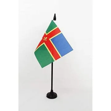 DRAPEAU DE TABLE COMTÉ DE LINCOLNSHIRE 15x10cm - PETIT DRAPEAUX DE BUREAU COUNTY OF LINCS. - ANGLETERRE 10 x 15 cm