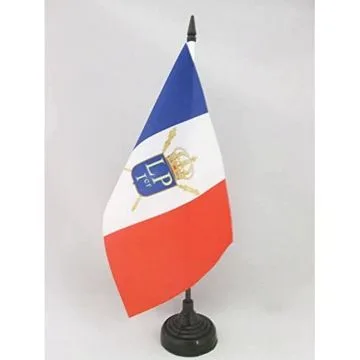DRAPEAU DE TABLE LOUIS-PHILIPPE I DE FRANCE 1830?1848 21x14cm - PETIT DRAPEAUX DE BUREAU ROYALISTE FRANÇAIS 14 x 21 cm