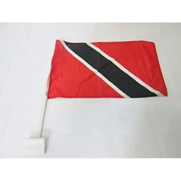 Drapeau de voiture TRINIDAD-ET-TOBAGO 45x30cm en maille bloquée - Carflag TRINIDADIEN 30 x 45 cm
