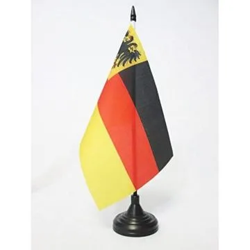 DRAPEAU DE TABLE CONFÍ?DÍ?RATION GERMANIQUE 1815-1866 21x14cm - PETIT DRAPEAUX DE BUREAU DE L\'ANCIENNE ALLEMAGNE 14 x 21 cm