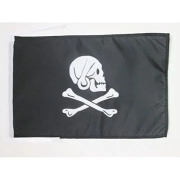 DRAPEAU PIRATE HENRY AVERY NOIR 45x30cm - PAVILLON CORSAIRE TÍ?TE DE MORT 30 x 45 cm haute qualité